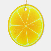 Citrus Yellow Lemon Frucht Slice Keramik Ornament (Links)