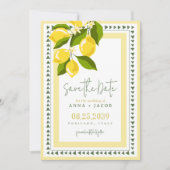 Citrus Yellow Lemon Italian Wedding Save The Date (Vorderseite)
