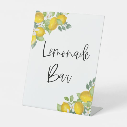 Citrus Yellow Lemon Party Lemonade Bar Sign Sockelschild (Vorderseite)