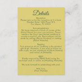 Citrus Yellow Olive Green and Ivory Wedding Detail Begleitkarte (Vorderseite)
