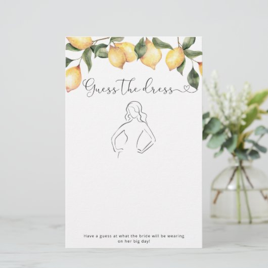 Citrus Zitrone Guess das Brautparty-Spiel (Stehend Vorderseite)