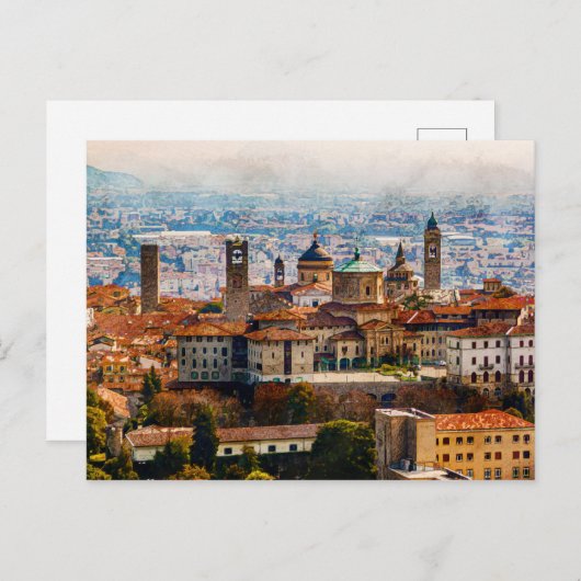 Citta Alta in Bergamo, Italien Postkarte (Vorne/Hinten)
