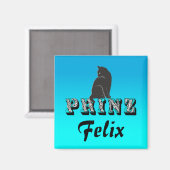 Citty Prinz schwarzer Kater Katze Magnet (Vorderseite/Rückseite)