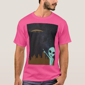 City Alien und Ufo. T-Shirt