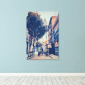 City Alleyway mit Café Leinwanddruck (Insitu (Holzboden))