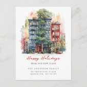 City Apartment Weihnachtsadresse Neue Adresse Ankündigungspostkarte (Vorderseite)