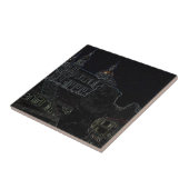 City Architecture Church Lion Sketch Fliese (Seite)