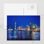 City at Night Postcard Postkarte (Vorne/Hinten)
