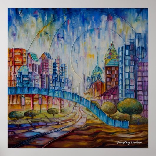 City at Peace Abstrakt - Canvas Print Poster (Vorne)