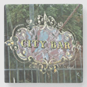 City Bar Athens Georgia Marmorstein Untersetzer. Steinuntersetzer (Vorderseite)
