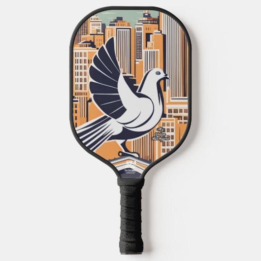 City Bird auf dem Dach Personalisiert Pickleball P Pickleball Schläger (Vorderseite)