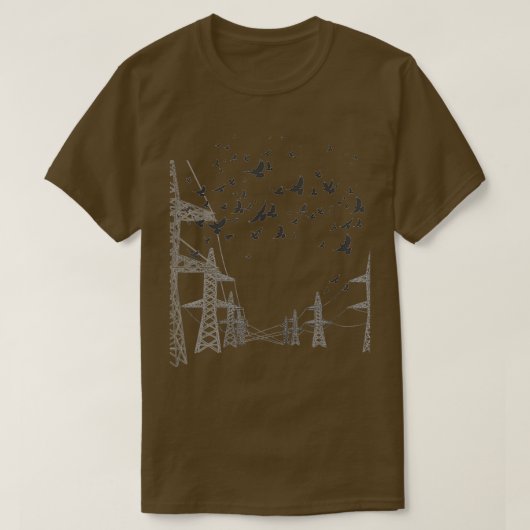 City Bird Pigeon Silhouette T-Shirt (Design vorne)