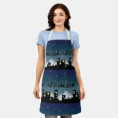 City Birds on a Wire Starry Sky Schürze (Getragen)
