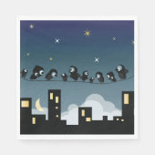 City Birds on a Wire Starry Sky Serviette (Vorderseite)