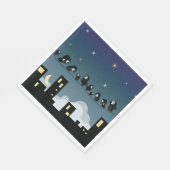 City Birds on a Wire Starry Sky Serviette (Ecke)