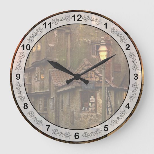 City - Bristol, England - A Steep, Steep Street Große Wanduhr (Vorderseite)