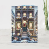 City Brownstone zu Weihnachten Personalisiert (Vorderseite)