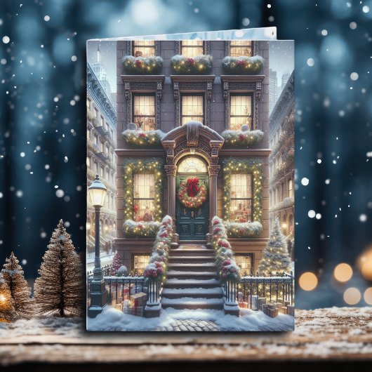 City Brownstone zu Weihnachten Personalisiert