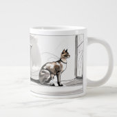 City Cat Looking Stylish Minimalist Art Jumbo-Tasse (Rechts)