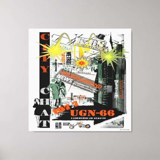 City Chat Wrapped Canvas Leinwanddruck (Vorderseite)