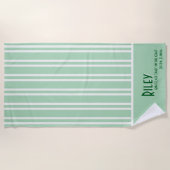 City Chic Leaf Green Striped Bridesmaids Strandtuch (Vorderseite)