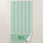 City Chic Leaf Green Striped Bridesmaids Strandtuch (Vorderseite)