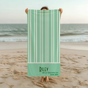 City Chic Leaf Green Striped Bridesmaids Strandtuch