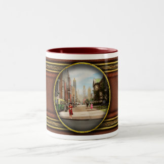 City - Chicago IL - The Magnificent Mile 1940 Zweifarbige Tasse