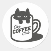 City Coffee Club Runder Aufkleber (Vorderseite)