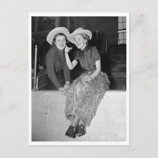 City Cowgirls Vintag 1937 Foto Postkarte (Vorderseite)