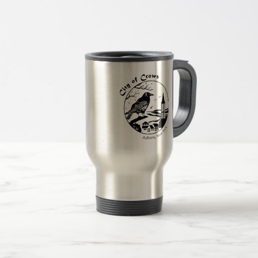 City Crows Stainless Steel Travel Mug Reisebecher (VorderseiteRechts)