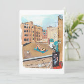 City Dach Beach Einladung (Stehend Vorderseite)