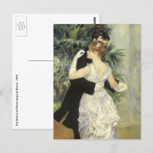 City Dance by Pierre Renoir, Vintage Kunst Postkarte