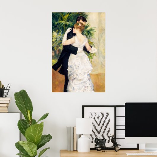 City Dance, Dance in Town by Pierre Auguste Renoir Poster (Heimbüro)