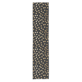 City Dots Table Runner für Schwarz und Gold Glitze Kurzer Tischläufer