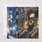 City Downtown Brownstone Gebäude Weihnachten (Vorderseite)