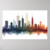 City drawing watercolor art poster (Vorne)
