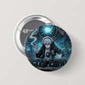 City Echo Monochrome Seele Cyberpunk Anime Junge P Button (Vorne & Hinten)