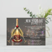 City Fire Works Elegantes Party Silvester Einladung (Stehend Vorderseite)