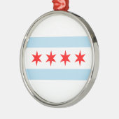 City Flag Chicago (Illinois) Keramik Ornament Aus Metall (Links)
