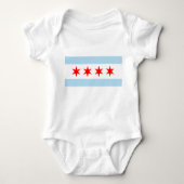 City Flag of Chicago (Illinois) Baby Strampler (Vorderseite)