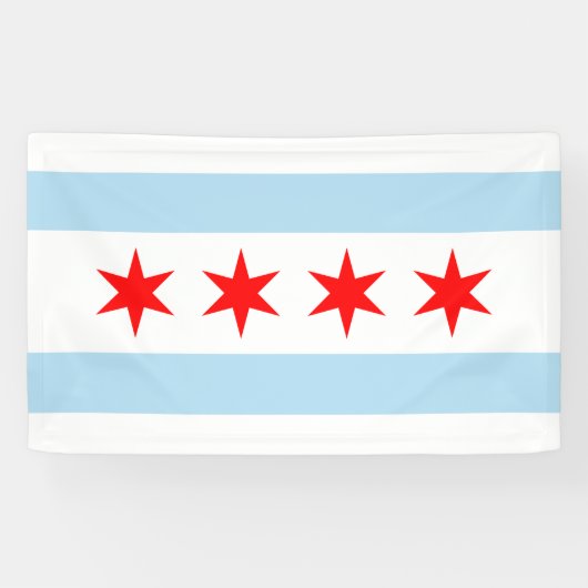 City Flag of Chicago (Illinois) Banner (Horizontal)