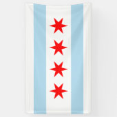 City Flag of Chicago (Illinois) Banner (Vertikal)