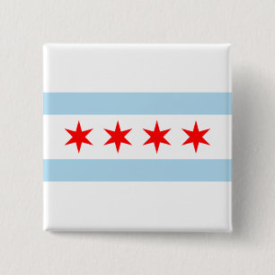 City Flag of Chicago (Illinois) Button