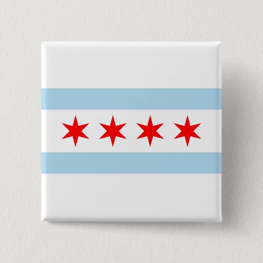 City Flag of Chicago (Illinois) Button (Vorderseite)