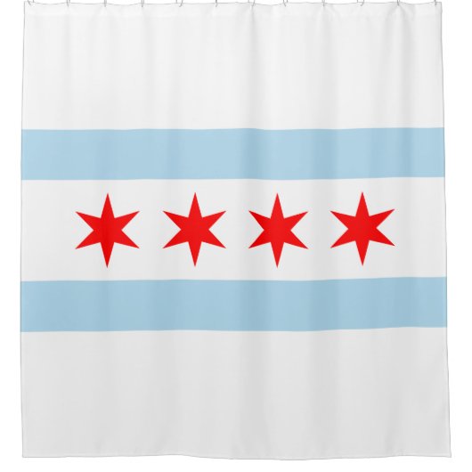 City Flag of Chicago (Illinois) Duschvorhang (Vorderseite)