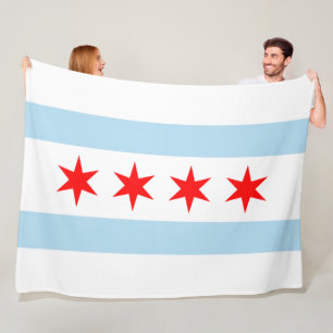 City Flag of Chicago (Illinois) Fleecedecke