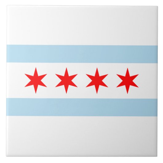 City Flag of Chicago (Illinois) Fliese (Vorderseite)