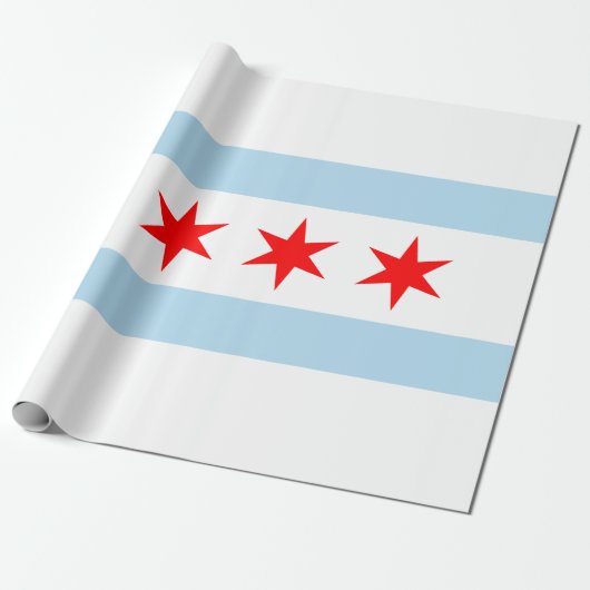 City Flag of Chicago (Illinois) Geschenkpapier (Ungerollt)