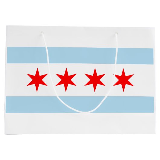 City Flag of Chicago (Illinois) Große Geschenktüte (Rückseite)